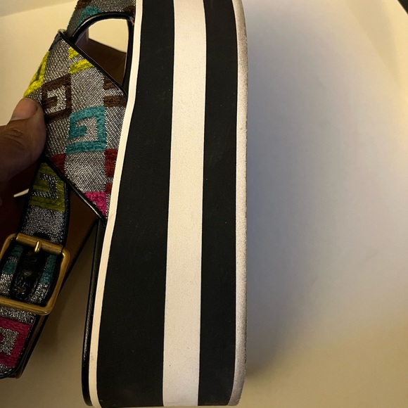 Gucci T. Velvet GG LUREX CUBE SKIPPER MULTICOLOR SANDALS 36.5 - Picture 11 of 15